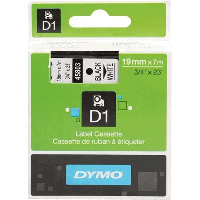 DYMO-Schriftbandkassette, Schrift: schw, Grund: weiß, Breite 19mm, 7m