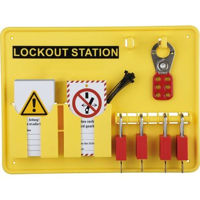 Lockout-Station, Variante 2, geféllt, Wartungsanhängern, 4 Schl