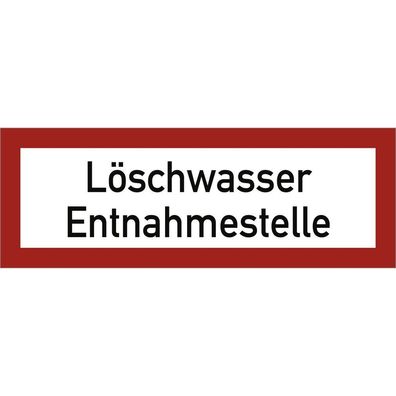 Löschwasser Entnahmestelle, Alu, 297x105 mm