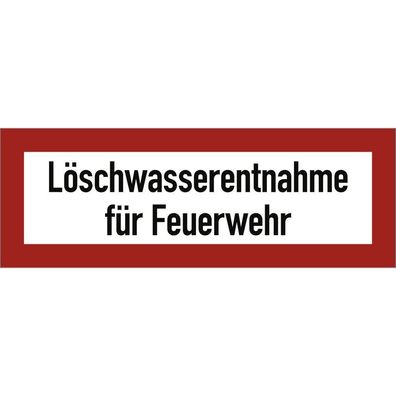 Löschwasserentnahme fér Feuerwehr, Alu, 210x74 mm