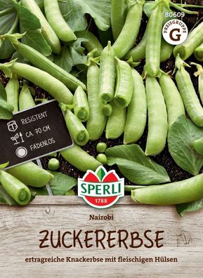 Zuckererbsen Nairobi, ertragreiche Knackerbse mit fleischigen Hülsen