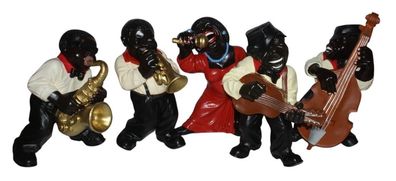 Deko Figuren Jazz Musiker Band H 40-45 cm 5-er Satz Dekorationsfiguren aus Kunstharz