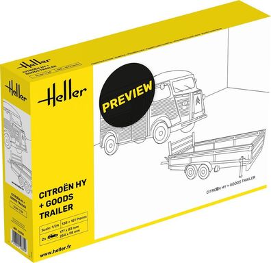 Heller 1:24 50331 Citroen HY + Goods Trailer