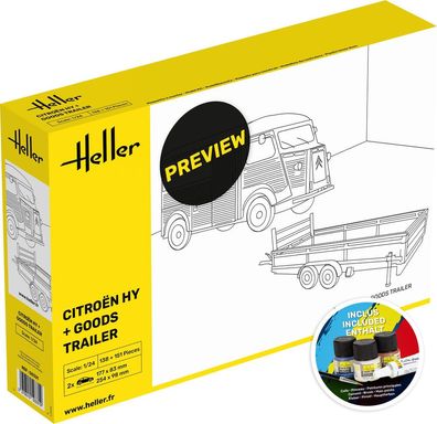 Heller 1:24 52331 Starter KIT Citroen HY + Goods Trailer