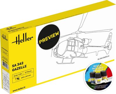 Heller 1:48 56486 Starter KIT SA 342 Gazelle