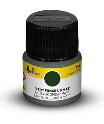 Heller 9116 Peinture Acrylic 116 vert fonce us mat