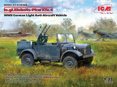 ICM 1:35 35584 le. gl. Einheitz-Pkw Kfz.4, WWII German Light Anti-Aircraft Vehicle