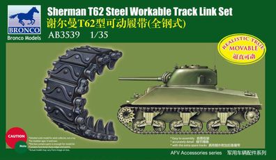 Bronco Models 1:35 AB3539 Shermann T62 Workable Track Link Set