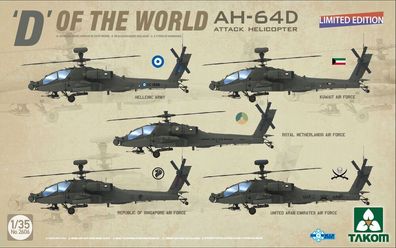 Takom TAK2606 1:35 D' Of The World AH-64D Attack Helicopter (Limited Edition)- NEU