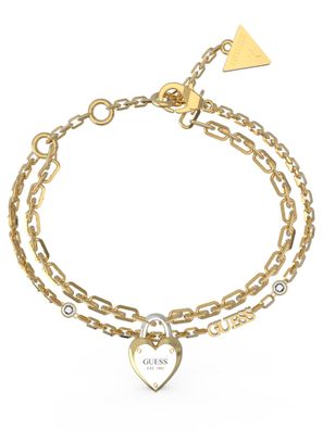 Guess Schmuck Damen-Armband Heart Lock Goldfarben JUBB04206JWYG