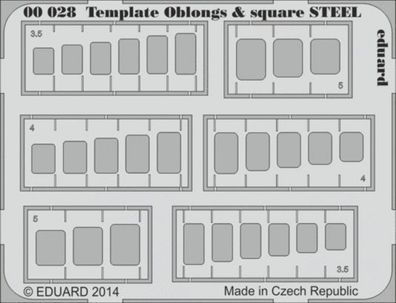 Eduard Accessories Template oblongs & square STEEL