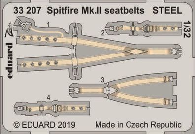 Eduard Accessories 1:32 Spitfire Mk. II seatbelts STEEL f. Revell