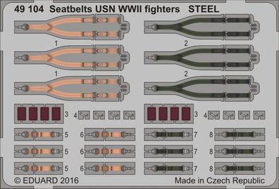 Eduard Accessories 1:48 Seatbelts USN WWII fighters STEEL