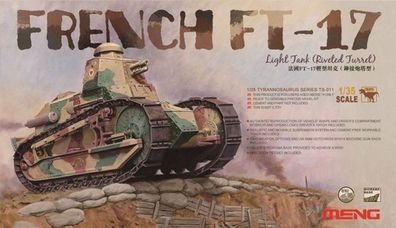 MENG-Model 1:35 TS-011 French FT-17 Light Tank (Riveted Turret)