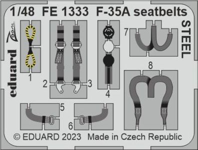 Eduard Accessories 1:48 F-35A seatbelts STEEL 1/48 for TAMIYA