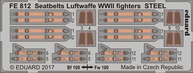 Eduard Accessories 1:48 Seatbelts Luftwaffe WWII fighters STEEL