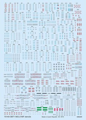 Eduard Accessories 1:72 MiG-21MF stencils for Eduard