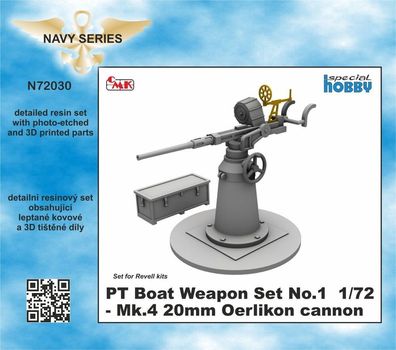 CMK 1:72 PT Boat Weapon Set No.1 - Mk.4 20mm Oerlikon cannon