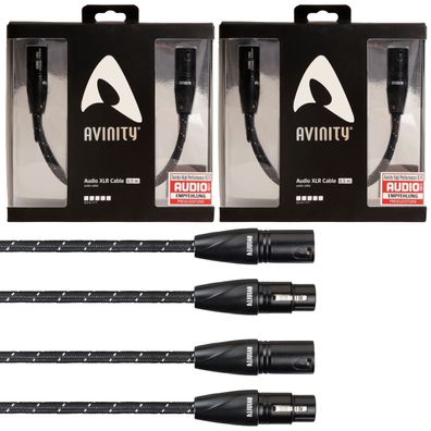 2x Avinity Adapter-Kabel 0,5m XLR-Stecker zu XLR-Buchse Verlängerungskabel DJ