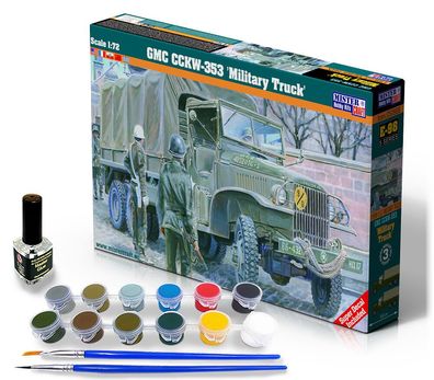 Mistercraft 1:72 SE-98 GMC CCKW-353 Military Truck START SET