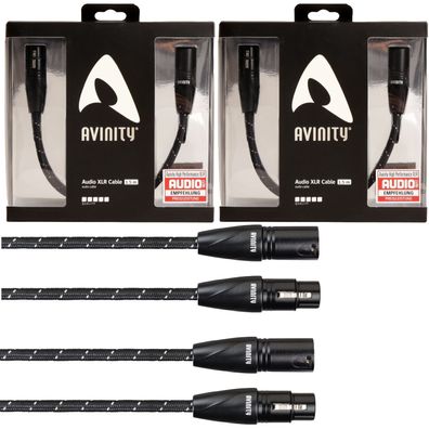 2x Avinity Adapter-Kabel 1,5m XLR-Stecker zu XLR-Buchse Verlängerungskabel DJ