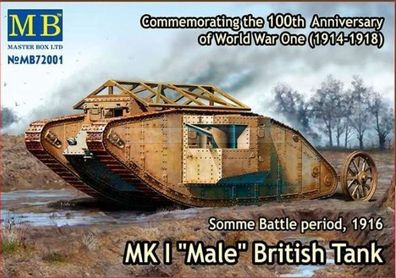 Master Box Ltd. 1:72 72001 Mk I MaleBritish tank, omme battle1916