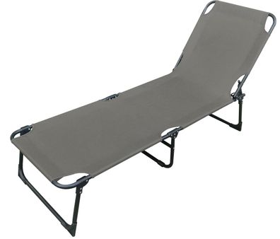 Luxus Campingliege Sonnenliege Gartenliege Liege grau klappbar L188xB57xH30cm