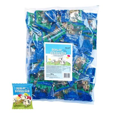 HELLMA 70103483 Fruchtgummi Schlafschäfchen, 100x8,5g, blau/grü