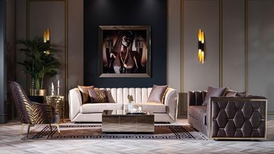 Sofagarnitur Sofalandschaft Loungemöbel Sitzgarnitur Polsterecke Sofa Couch 5Tlg