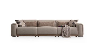 Sofa 3 Sitzer Stoffsofa Polstersofa Couch Sofa Beige Wohnzimmer Relax Neu