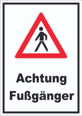 Achtung Fußgänger Aufkleber