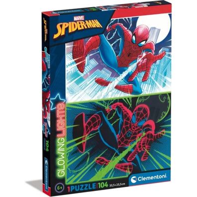 Clementoni Glow in the Dark Puzzle Spiderman, 104pcs