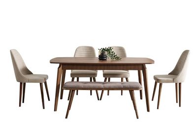 Essmöbel-Set Tisch Stuhl Garnitur Essgruppe Esszimmergarnitur Tischgruppe 6Tlg