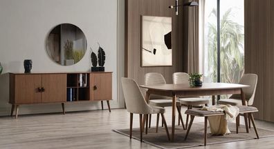 Esszimmerensemble Essmöbel Tisch Stuhl Garnitur Esszimmer Essgruppe 8Tlg