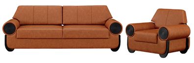 Set 2Tlg Wohnzimmer Sofagarnitur 3 + 1 Sitzer Sofa Sessel Couchen Luxus Modern