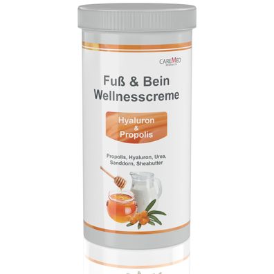 CareMed Fuß & Bein Wellnesscreme Hyaluron & Propolis 450ml ohne Dosierspender