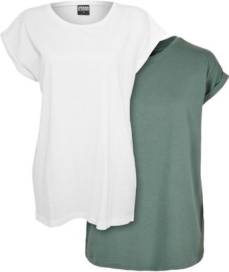 Urban Classics Damen T-Shirt Ladies Extended Shoulder Tee 2-Pack