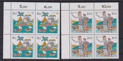 BRD 1992 postfrisch 4er Block Eck-Rand MiNr. 1608-1609 Sorbische Sagen