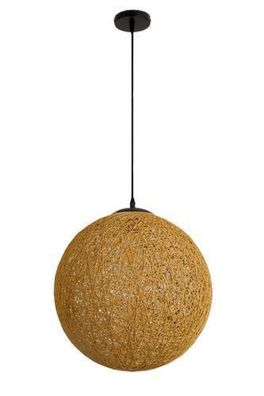 ROVNO Hängelampe Rattan Kugel Lampenschirm 40cm 1xE27 dekorativ geflochten