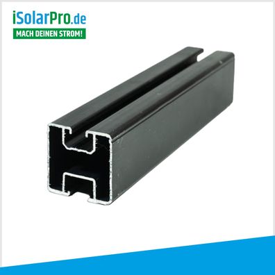 1,18m Montageprofil schwarz 40x40mm Aluminium Montageschiene