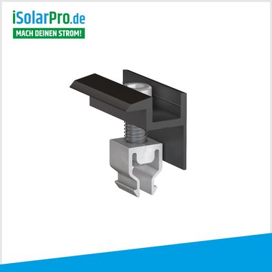 Endklemme schwarz Klickfix 30mm für Solarmodule, Photovoltaik PV Montage