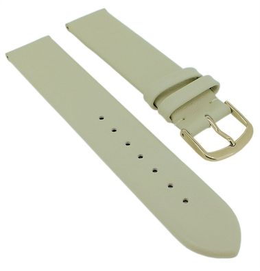 Herzog Beach II Uhrenarmband beige / Sand glattes Leder gleichlaufend