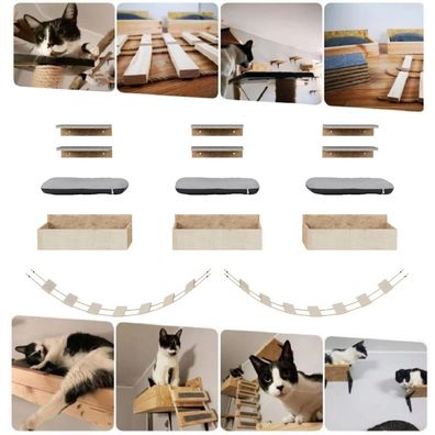 Kletterwand Katzen Katzenliege Wandliege Katzenbett Katzenregal Wandmontage XXL 8661