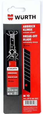 Würth Abbrechklinge Extrem Scharf 18 mm 10 St. Ersatzklinge