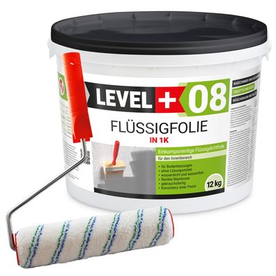 Flüssigfolie 12kg Dichtfolie Bad Dusche Küche Wasserdicht + Farbroller 10cm RM08