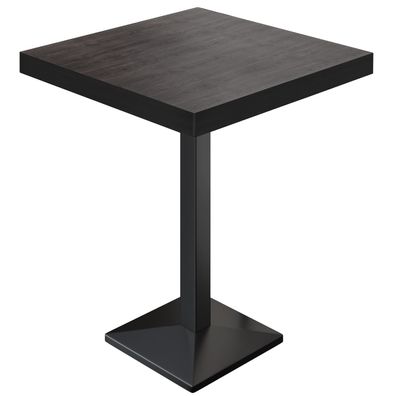 BPA | Bistro Stehtisch | 80 x 80 x 114 cm | Schwarzer Rand | Quadratisch | Wenge / S