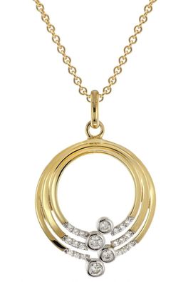 trendor Schmuck Damen-Halskette 925 Silber Goldplattiert mit Zirkonia 28000