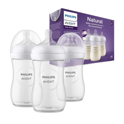 Philips Avent Babyflaschen Natural Response 3er Set 260 ml, BPA-frei, ab 1 Monat