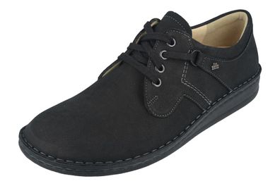 FINN Comfort Vaasa Herren Halbschuhe Schnürschuhe schwarz Rodeobuk Nubukleder