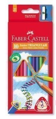 Faber-Castell Jumbo-Buntstifte Set mit 10 Stiften und Anspitzer fér Kénstlerqualität